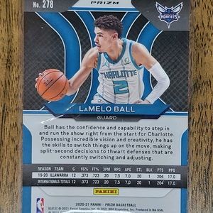 I have a 2020-2021 panini prizm red white and blue lamelo ball rooike card #278